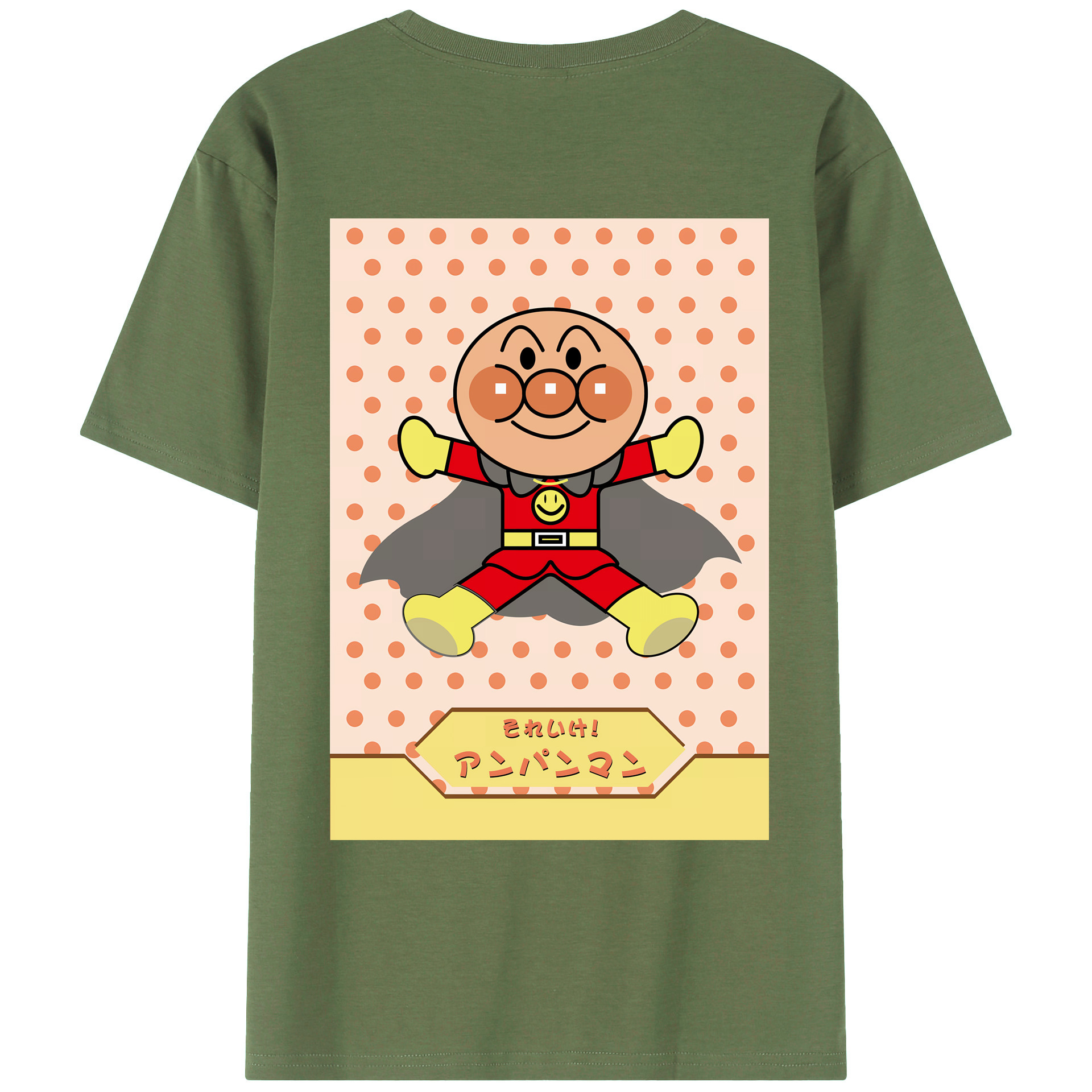 （画像用） アンパンマン Anpanman 綿100％ メンズ半袖Tシャツ（バックプリント） 通気性
